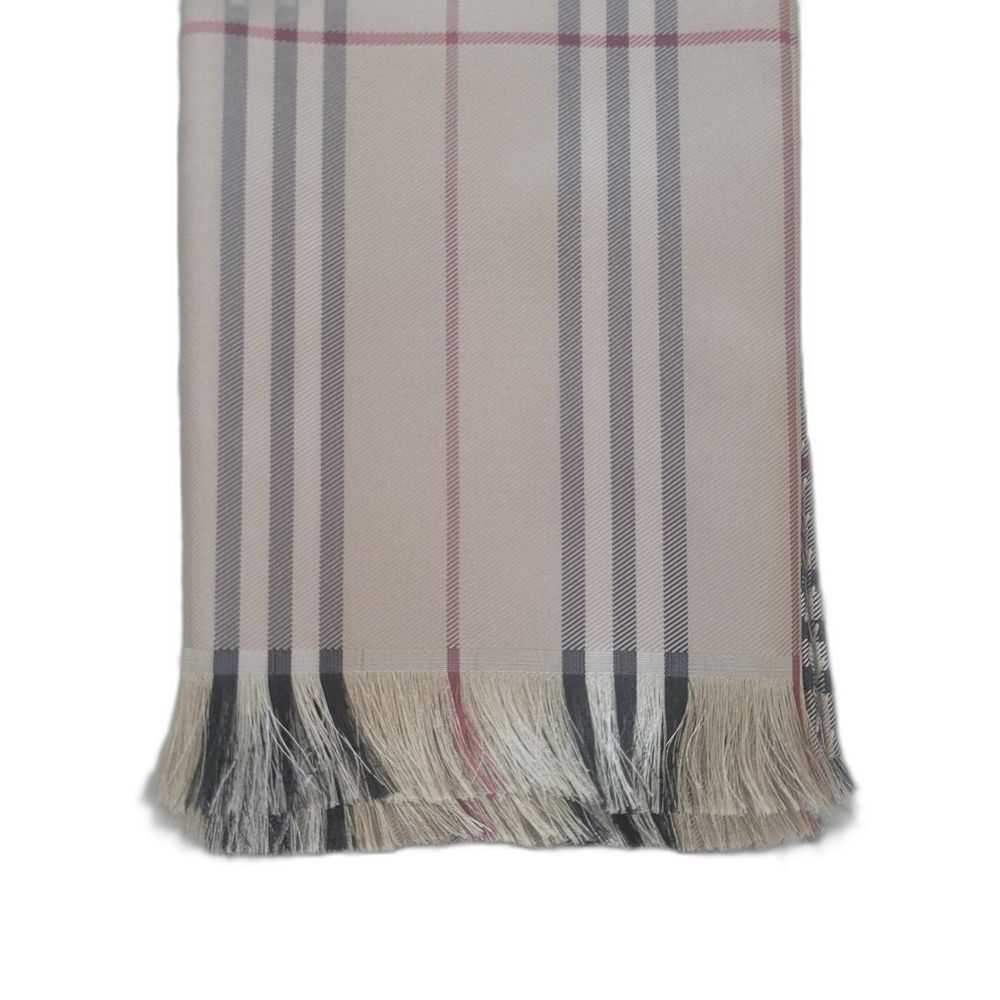 Burberry Classic Mini Check Signature Silk Scarf - Beige - Picture 8 of 10